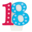 Bright & Bold 18th Birthday Candle - Party Supplies