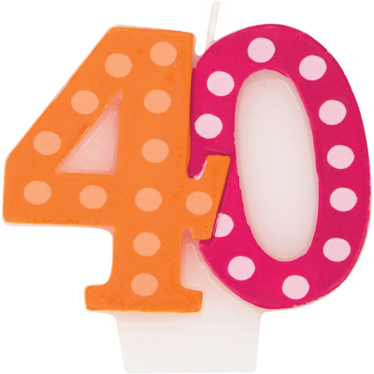 Bright & Bold 40th Birthday Candle - Party Supplies