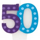 Bright & Bold 50th Birthday Candle - Party Supplies