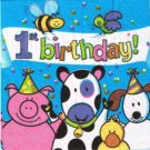 Barnyard Celebration 1st Birthday Beverage Napkins - Birthday Party Supplies