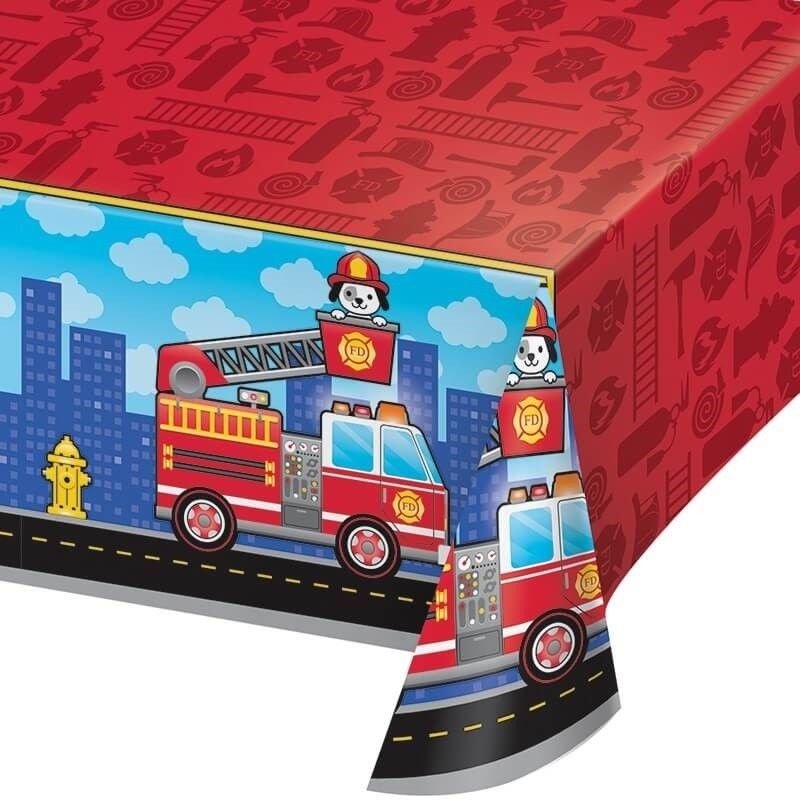 Flaming Fire Truck Tablecover