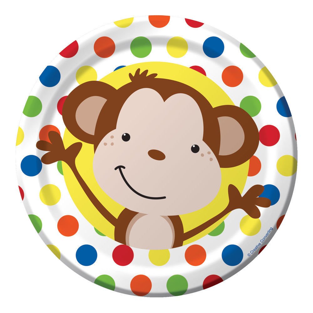 Fun Monkey Dessert Plates (8)
