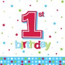 Blue Dots 1st Birthday Tablecover