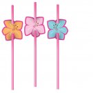 Pink Luau Fun Straws (6) - Birthday Party Supplies