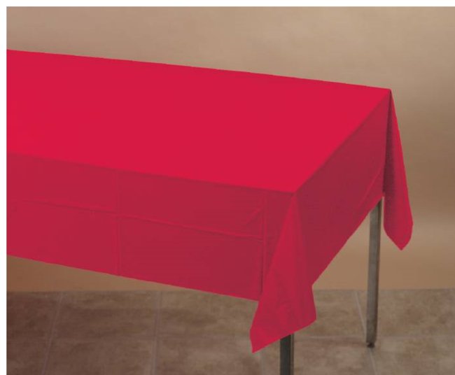 Red Plastic Table Cover