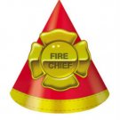 Firefighter Fire Man Party Hats (8) - Birthday Party Supplies