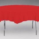 Red Plastic Table Cover - ROUND