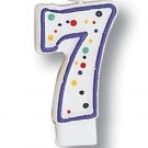 Polka Dot Number 7 Candle - Birthday Party Supplies