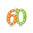 Bright & Bold 60th Birthday Candle - Party Supplies