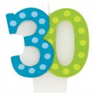 Bright & Bold 30th Birthday Candle - Party Supplies