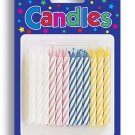 Pastel Striped Birthday Candles (24) - Party Supplies