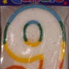 Glitter Rainbow Number 9 Candle - Birthday Party Supplies