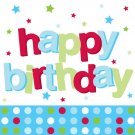 Blue Dots 1st Birthday Beverage Napkins - Birthday Party Supplies