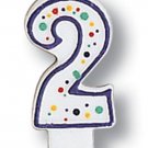 Polka Dot Number 2 Candle - Birthday Party Supplies
