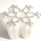 Glitter Snowflake Candle  (1) - Party Supplies