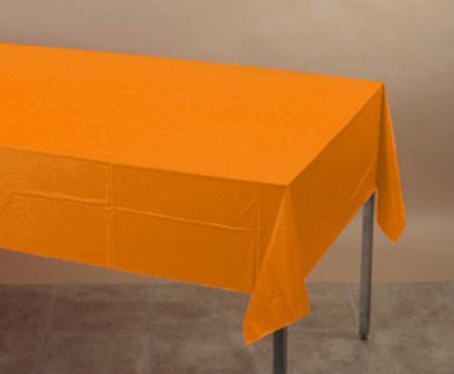 Sunkissed Orange Plastic Table Cover