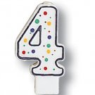 Polka Dot Number 4 Candle - Birthday Party Supplies