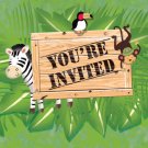 Safari Adventures Party Invitations (8) - Birthday Party Supplies