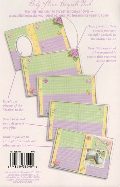 Pitter Patter Baby Shower Keepsake Book