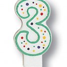 Polka Dot Number 3 Candle - Birthday Party Supplies