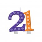 Bright & Bold 21st Birthday Candle - Party Supplies