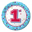 Blue Dots 1st Birthday Dessert Plates - Birthday Party Supplies