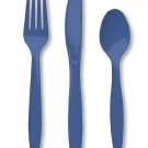 24 Piece True Blue Premium Plastic Forks, Spoons, Knives Cutlery  - 8 ea