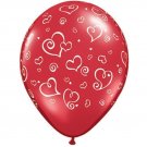 Red Swirl Hearts Latex balloons (25)