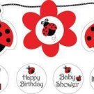 Ladybug Fancy Circle Ribbon Banner - Birthday Party Supplies