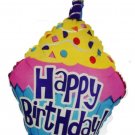 32" Happy Birthday Cupcake Mylar Balloon