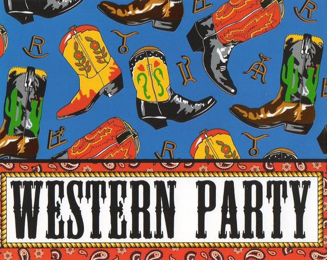 Two Step Party Invitations (8) - Western Cowboy Party Supplies