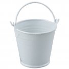 WHITE Mini Tin Pail Bucket Party Favor (12) - Party Supplies