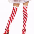 Candy Cane Striped Thigh High Christmas Elf Stockings