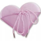 Hot Pink Frosted Heart Take Out Boxes (10)-  Wedding Baby Shower Party Favor