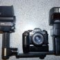 Minolta Maxxum 9000 AF 35mm Film Camera Motor with 4 High End FLASH Units Bundle