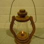 Unique Wood Oil Style Lantern with Electric Flame Light