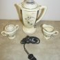 VINTAGE PORCELIER COFFEE PERCOLATOR SUGAR & CREAMER SET