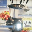New Trudeau 10 piece Stainless Steel SS Fondue Set in Box