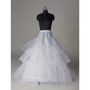 Silk satin wedding petticoat accessories white floor length(LP017)