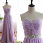 Custom Lavender Bridesmaid dress Strapless Sweetheart  with Beading Sash Dress