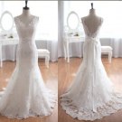 Custom Deep V-neckline Mermaid Wedding Dress