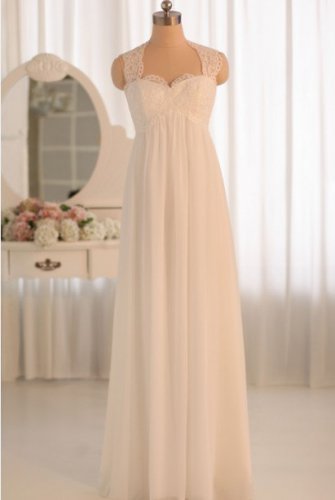 Custom Vintage Maternity Sweetheart Keyhole Lace Wedding Dress