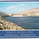 Rocky Reach Dam-Wenatchee Washington Postcard-Columbia River