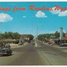 Street Scene-Rawlins Wyoming Postcard