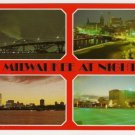 Milwaukee Wisconsin at Night Postcard