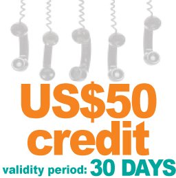 Virtual PIN with US$50 credit amount  validity: 30 days