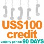Virtual PIN with US$100 credit amount  validity: 90 days