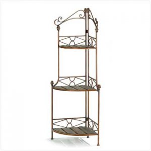 12517 ~ Rustic Corner Baker`s Rack