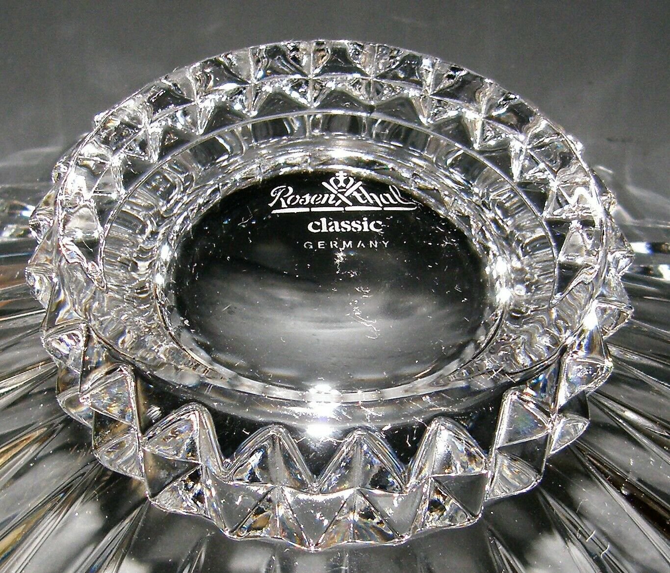 Rosenthal Crystal Classic Blossom cut spike design 12" Centerpiece Bowl