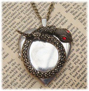 Steampunk Sanke Locket Necklace Vintage Style Original Design